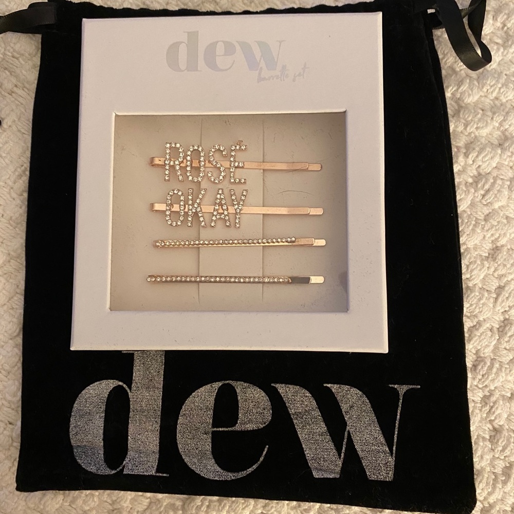 DEW EDIT Rosé OKAY Barrette set w/ gift bag